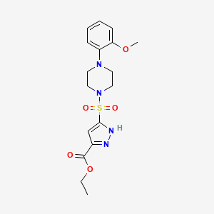 molecular formula C17H22N4O5S B11257617 ethyl 3-{[4-(2-methoxyphenyl)piperazin-1-yl]sulfonyl}-1H-pyrazole-5-carboxylate 