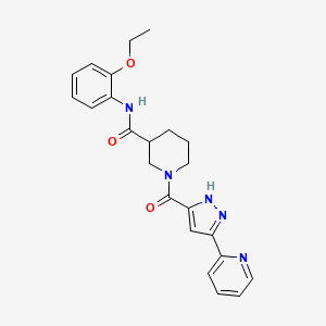 molecular formula C23H25N5O3 B11257710 N-(2-Ethoxyphenyl)-1-[5-(pyridin-2-YL)-1H-pyrazole-3-carbonyl]piperidine-3-carboxamide 