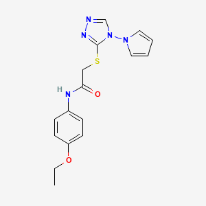 molecular formula C16H17N5O2S B11257715 N-(4-ethoxyphenyl)-2-{[4-(1H-pyrrol-1-yl)-4H-1,2,4-triazol-3-yl]sulfanyl}acetamide 