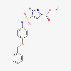 molecular formula C19H19N3O5S B11257729 ethyl 3-{[4-(benzyloxy)phenyl]sulfamoyl}-1H-pyrazole-5-carboxylate 