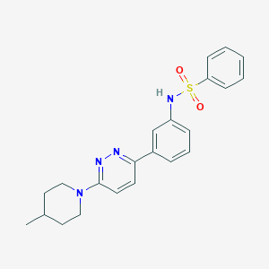 molecular formula C22H24N4O2S B11257845 N-{3-[6-(4-methylpiperidin-1-yl)pyridazin-3-yl]phenyl}benzenesulfonamide 