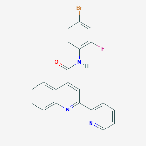 molecular formula C21H13BrFN3O B11257848 N-(4-bromo-2-fluorophenyl)-2-(pyridin-2-yl)quinoline-4-carboxamide 