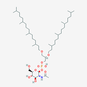 molecular formula C51H102NO11P B011258 2,3-Di-O-phytanyl-1-(phosphoryl-2-acetamido-2-deoxyglucopyranosyl)glycerol CAS No. 105481-55-8