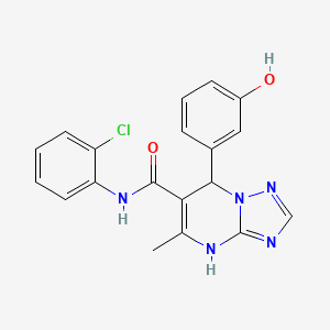 molecular formula C19H16ClN5O2 B11258075 N-(2-chlorophenyl)-7-(3-hydroxyphenyl)-5-methyl-4,7-dihydro[1,2,4]triazolo[1,5-a]pyrimidine-6-carboxamide 