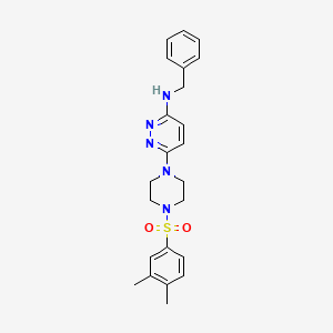 molecular formula C23H27N5O2S B11258120 N-Benzyl-6-[4-(3,4-dimethylbenzenesulfonyl)piperazin-1-YL]pyridazin-3-amine 