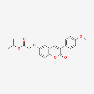 molecular formula C22H22O6 B11258161 propan-2-yl {[3-(4-methoxyphenyl)-4-methyl-2-oxo-2H-chromen-6-yl]oxy}acetate 