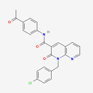 molecular formula C24H18ClN3O3 B11258218 N-(4-acetylphenyl)-1-(4-chlorobenzyl)-2-oxo-1,2-dihydro-1,8-naphthyridine-3-carboxamide 