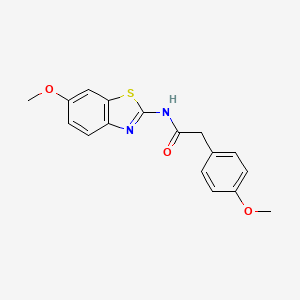 molecular formula C17H16N2O3S B11258383 N-(6-methoxy-1,3-benzothiazol-2-yl)-2-(4-methoxyphenyl)acetamide 