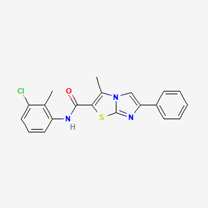 molecular formula C20H16ClN3OS B11258500 N-(3-chloro-2-methylphenyl)-3-methyl-6-phenylimidazo[2,1-b]thiazole-2-carboxamide 