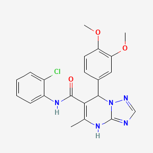 molecular formula C21H20ClN5O3 B11258556 N-(2-chlorophenyl)-7-(3,4-dimethoxyphenyl)-5-methyl-4,7-dihydro[1,2,4]triazolo[1,5-a]pyrimidine-6-carboxamide 