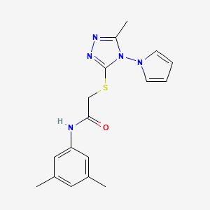 molecular formula C17H19N5OS B11258587 N-(3,5-dimethylphenyl)-2-{[5-methyl-4-(1H-pyrrol-1-yl)-4H-1,2,4-triazol-3-yl]sulfanyl}acetamide 