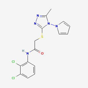 molecular formula C15H13Cl2N5OS B11258620 N-(2,3-dichlorophenyl)-2-{[5-methyl-4-(1H-pyrrol-1-yl)-4H-1,2,4-triazol-3-yl]sulfanyl}acetamide 