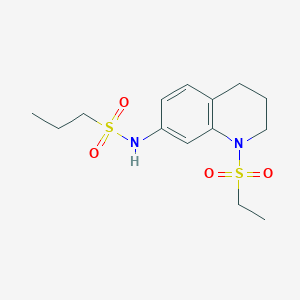 molecular formula C14H22N2O4S2 B11258652 N-(1-(ethylsulfonyl)-1,2,3,4-tetrahydroquinolin-7-yl)propane-1-sulfonamide 