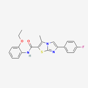 molecular formula C21H18FN3O2S B11258700 N-(2-ethoxyphenyl)-6-(4-fluorophenyl)-3-methylimidazo[2,1-b]thiazole-2-carboxamide 