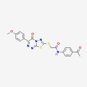 molecular formula C21H17N5O4S2 B11258812 N-(4-acetylphenyl)-2-{[3-(4-methoxyphenyl)-4-oxo-4H-[1,3,4]thiadiazolo[2,3-c][1,2,4]triazin-7-yl]sulfanyl}acetamide 