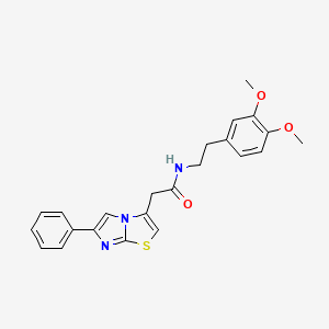molecular formula C23H23N3O3S B11258858 N-(3,4-dimethoxyphenethyl)-2-(6-phenylimidazo[2,1-b]thiazol-3-yl)acetamide 