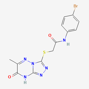 molecular formula C13H11BrN6O2S B11258883 N-(4-bromophenyl)-2-[(6-methyl-7-oxo-7,8-dihydro[1,2,4]triazolo[4,3-b][1,2,4]triazin-3-yl)sulfanyl]acetamide 