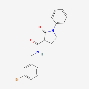 molecular formula C18H17BrN2O2 B11258929 N-[(3-bromophenyl)methyl]-2-oxo-1-phenylpyrrolidine-3-carboxamide 