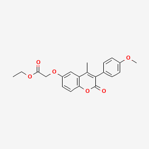 molecular formula C21H20O6 B11258940 ethyl {[3-(4-methoxyphenyl)-4-methyl-2-oxo-2H-chromen-6-yl]oxy}acetate 