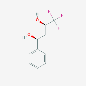 molecular formula C10H11F3O2 B011259 4,4,4-Trifluoro-1-phenylbutane-1,3-diol CAS No. 108535-37-1