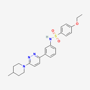 molecular formula C24H28N4O3S B11259052 4-ethoxy-N-(3-(6-(4-methylpiperidin-1-yl)pyridazin-3-yl)phenyl)benzenesulfonamide 