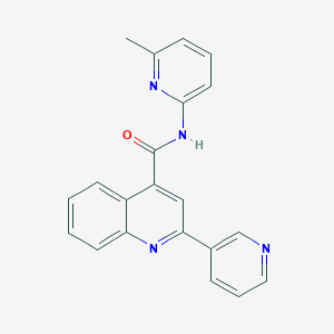 molecular formula C21H16N4O B11259055 N-(6-methylpyridin-2-yl)-2-(pyridin-3-yl)quinoline-4-carboxamide 