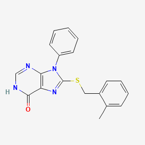 molecular formula C19H16N4OS B11259066 8-[(2-methylbenzyl)sulfanyl]-9-phenyl-1,9-dihydro-6H-purin-6-one 