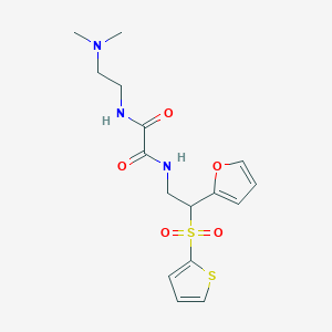 molecular formula C16H21N3O5S2 B11259121 N1-(2-(dimethylamino)ethyl)-N2-(2-(furan-2-yl)-2-(thiophen-2-ylsulfonyl)ethyl)oxalamide 