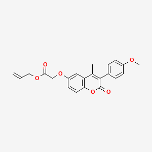 molecular formula C22H20O6 B11259173 prop-2-en-1-yl {[3-(4-methoxyphenyl)-4-methyl-2-oxo-2H-chromen-6-yl]oxy}acetate 
