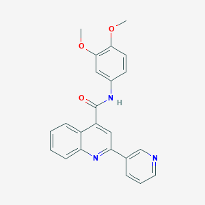 molecular formula C23H19N3O3 B11259192 N-(3,4-dimethoxyphenyl)-2-(pyridin-3-yl)quinoline-4-carboxamide 