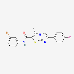 molecular formula C19H13BrFN3OS B11259321 N-(3-bromophenyl)-6-(4-fluorophenyl)-3-methylimidazo[2,1-b][1,3]thiazole-2-carboxamide 
