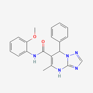 molecular formula C20H19N5O2 B11259330 N-(2-methoxyphenyl)-5-methyl-7-phenyl-4,7-dihydro[1,2,4]triazolo[1,5-a]pyrimidine-6-carboxamide 