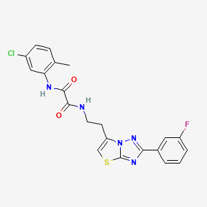 molecular formula C21H17ClFN5O2S B11259434 N1-(5-chloro-2-methylphenyl)-N2-(2-(2-(3-fluorophenyl)thiazolo[3,2-b][1,2,4]triazol-6-yl)ethyl)oxalamide 