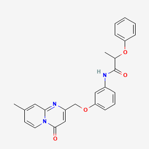 molecular formula C25H23N3O4 B11259451 N-[3-({8-Methyl-4-oxo-4H-pyrido[1,2-A]pyrimidin-2-YL}methoxy)phenyl]-2-phenoxypropanamide 