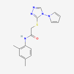 molecular formula C16H17N5OS B11259474 N-(2,4-dimethylphenyl)-2-{[4-(1H-pyrrol-1-yl)-4H-1,2,4-triazol-3-yl]sulfanyl}acetamide 