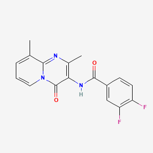 molecular formula C17H13F2N3O2 B11259615 N-{2,9-Dimethyl-4-oxo-4H-pyrido[1,2-A]pyrimidin-3-YL}-3,4-difluorobenzamide 