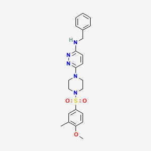 molecular formula C23H27N5O3S B11259641 N-Benzyl-6-[4-(4-methoxy-3-methylbenzenesulfonyl)piperazin-1-YL]pyridazin-3-amine 