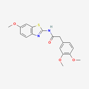 molecular formula C18H18N2O4S B11259656 2-(3,4-dimethoxyphenyl)-N-(6-methoxy-1,3-benzothiazol-2-yl)acetamide 