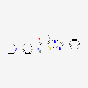 molecular formula C23H24N4OS B11259830 N-(4-(diethylamino)phenyl)-3-methyl-6-phenylimidazo[2,1-b]thiazole-2-carboxamide 