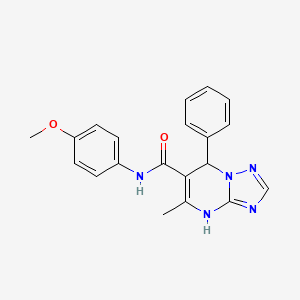 molecular formula C20H19N5O2 B11259888 N-(4-methoxyphenyl)-5-methyl-7-phenyl-4,7-dihydro[1,2,4]triazolo[1,5-a]pyrimidine-6-carboxamide 