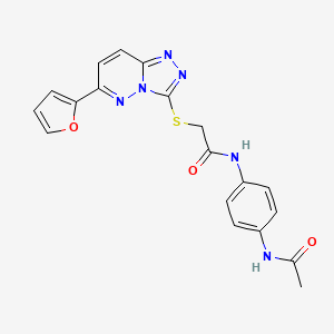 molecular formula C19H16N6O3S B11259904 N-(4-Acetamidophenyl)-2-{[6-(furan-2-YL)-[1,2,4]triazolo[4,3-B]pyridazin-3-YL]sulfanyl}acetamide 