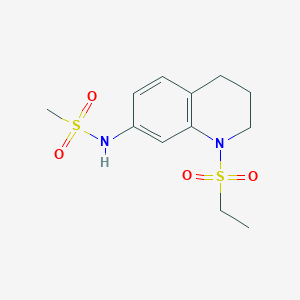 molecular formula C12H18N2O4S2 B11259962 N-(1-(ethylsulfonyl)-1,2,3,4-tetrahydroquinolin-7-yl)methanesulfonamide 
