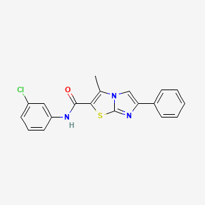 molecular formula C19H14ClN3OS B11260001 N-(3-chlorophenyl)-3-methyl-6-phenylimidazo[2,1-b]thiazole-2-carboxamide 