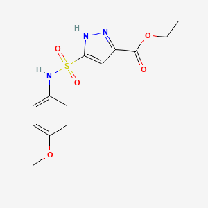 molecular formula C14H17N3O5S B11260088 ethyl 3-[(4-ethoxyphenyl)sulfamoyl]-1H-pyrazole-5-carboxylate 