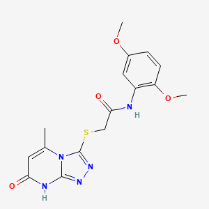 molecular formula C16H17N5O4S B11260226 N-(2,5-Dimethoxyphenyl)-2-({5-methyl-7-oxo-7H,8H-[1,2,4]triazolo[4,3-A]pyrimidin-3-YL}sulfanyl)acetamide 