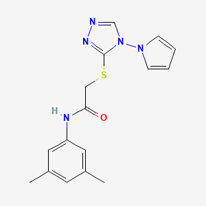 molecular formula C16H17N5OS B11260276 N-(3,5-dimethylphenyl)-2-{[4-(1H-pyrrol-1-yl)-4H-1,2,4-triazol-3-yl]sulfanyl}acetamide 