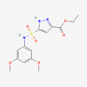 molecular formula C14H17N3O6S B11260503 ethyl 3-[(3,5-dimethoxyphenyl)sulfamoyl]-1H-pyrazole-5-carboxylate 