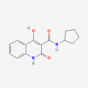molecular formula C15H16N2O3 B11260692 N-cyclopentyl-4-hydroxy-2-oxo-1,2-dihydroquinoline-3-carboxamide 
