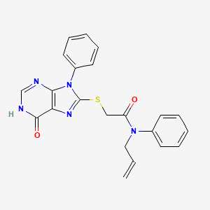 molecular formula C22H19N5O2S B11260981 2-[(6-oxo-9-phenyl-6,9-dihydro-1H-purin-8-yl)sulfanyl]-N-phenyl-N-(prop-2-en-1-yl)acetamide 