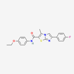 molecular formula C21H18FN3O2S B11261011 N-(4-ethoxyphenyl)-6-(4-fluorophenyl)-3-methylimidazo[2,1-b][1,3]thiazole-2-carboxamide 